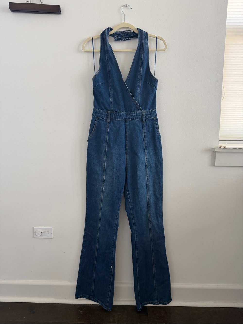 Lioness Dark Blue Denim Overalls Jumpsuit